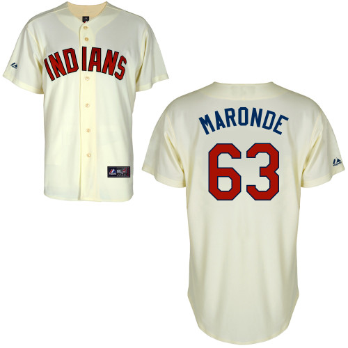 Nick Maronde #63 Youth Baseball Jersey-Cleveland Indians Authentic Alternate 2 White Cool Base MLB Jersey